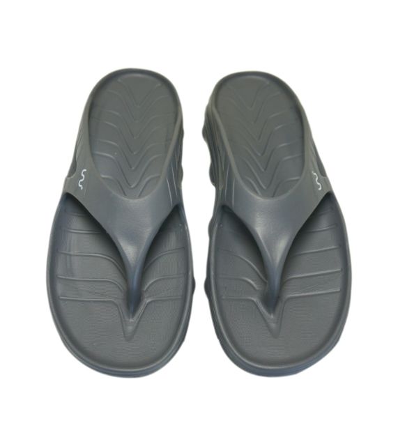 Doubleu Riva Men Slipper Comfortable & Light Weight Recovery Footwear (GREY/CARBONE Men)