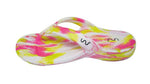 Doubleu California Women Slipper Comfortable & Light Weight Recovery Footwear (WHITE+PINK+GREEN)