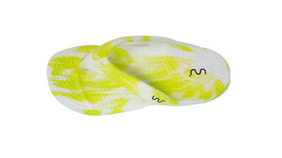 Doubleu California Women Slipper Comfortable & Light Weight Recovery Footwear (WHITE+GREEN)