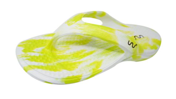 Doubleu California Women Slipper Comfortable & Light Weight Recovery Footwear (WHITE+GREEN)